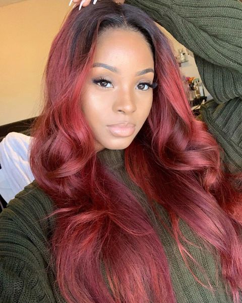 

burgundy 99j lace front wigs human hair with baby hair pre plucked straight virgin brazilian full lace wigs, Black;brown