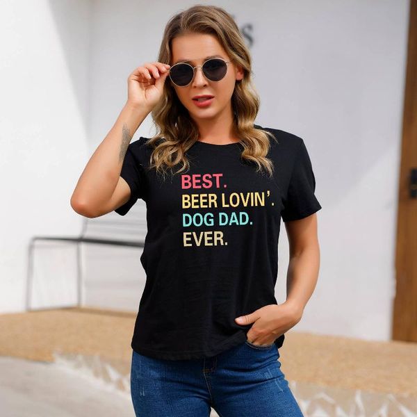 

women's t-shirt short-sleeved printing ladies casual 2021 summer cotton, White