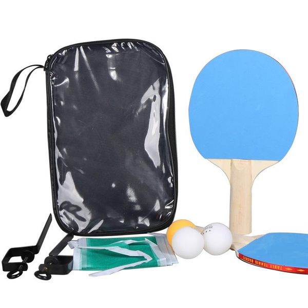 

table tennis raquets 2pcs/set color horizontal racket set with simple grid for beginners indoor training pingpong fight 3pcs ball