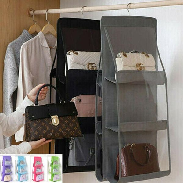 

pockets foldable hanging bag 3 tier bookshelf wallet handbag storage sundries hanger closet hangerdormroom boxes & bins