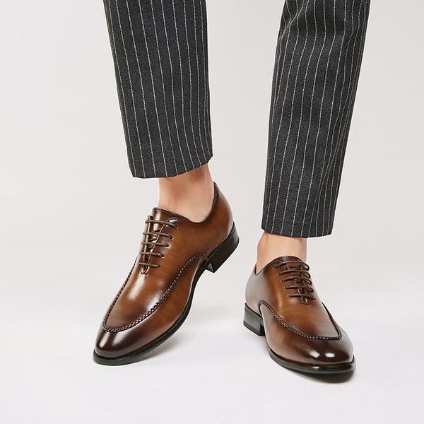 

dress shoes bimuduiyu oxford mens formal business flat designer leather christmas party for men, Black