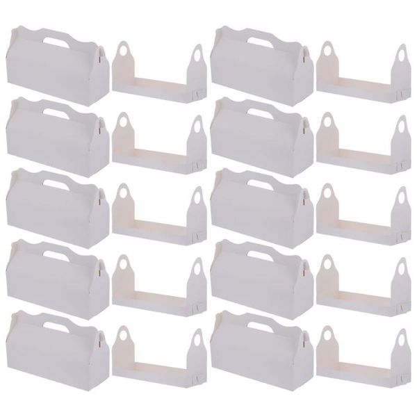 

gift wrap 10pcs desserts cake box with handle portable large capacity natural