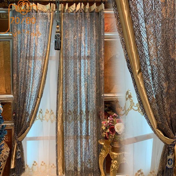 

curtain & drapes french romantic stitching screen curtains window for living room bedroom floor-to-ceiling windows finished