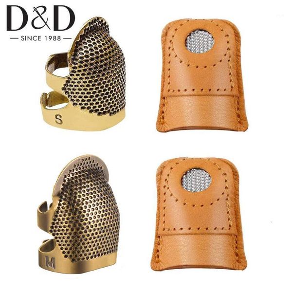 

4pcs sewing thimble adjustable thimble&artificial leather coin finger protectors for embroidery knitting quilting notions & tools, Black