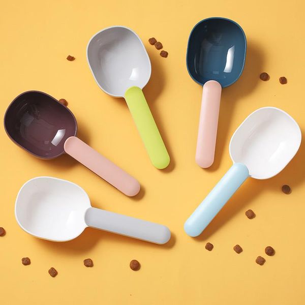 

dog bowls & feeders portable pet spoon with clip mutli-function feeding scoop thickened abs shovel measuring cup for dogs cat supplies