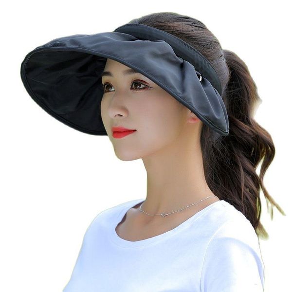 

wide brim hats 2021 summer for women empty shell shape sun hat korean fashion sunshade sunscreen protection beach ladies, Blue;gray