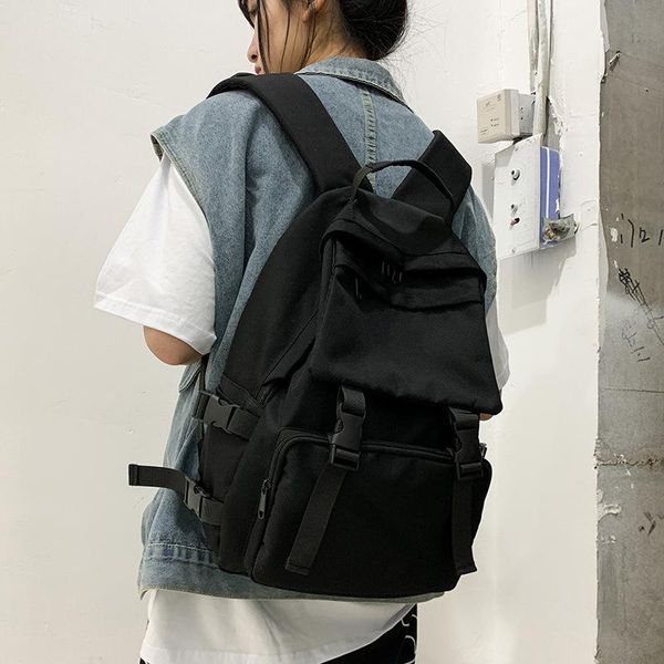 

backpack schoolbag female fasion version high school bags for teenage junior students large capacity black