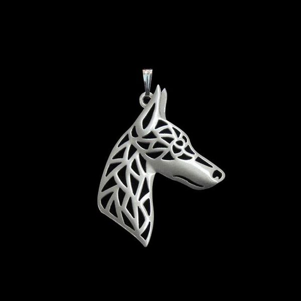 

pendants 2021 fashion dog jewelry doberman profile, Black