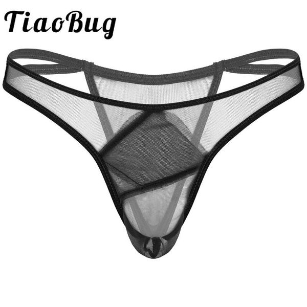 

mens lingerie see through fishnet underwear low waist sheer gauze underpants erotic g-strings thongs briefs panties men's, Black;brown