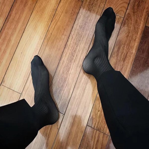 

men's socks design elastic summer cool cosplay stocking sock for men, Black