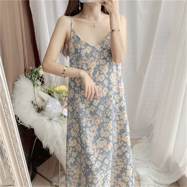 

casual dresses dress women clothes sweet lady floral suspender summer waist show thin temperament fairy beach holiday b19j, Black;gray