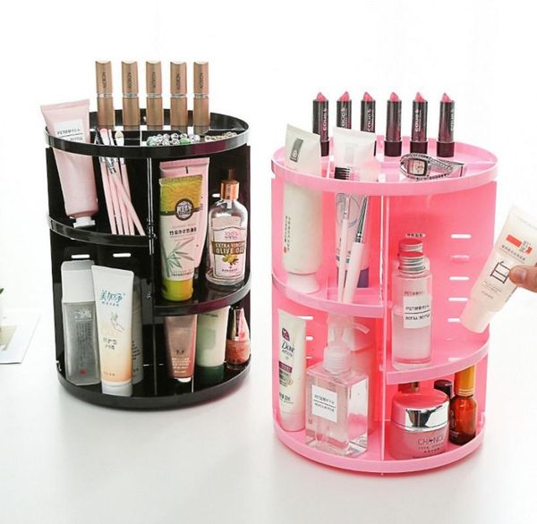 

bathroom storage & organization cosmetics box 360-degree spinning hua zhuang jia plastic cosmetic skin care products