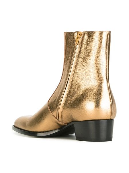 

fashion gold chelse boots cowboy shoes for men stacked heel western martin boot, Black