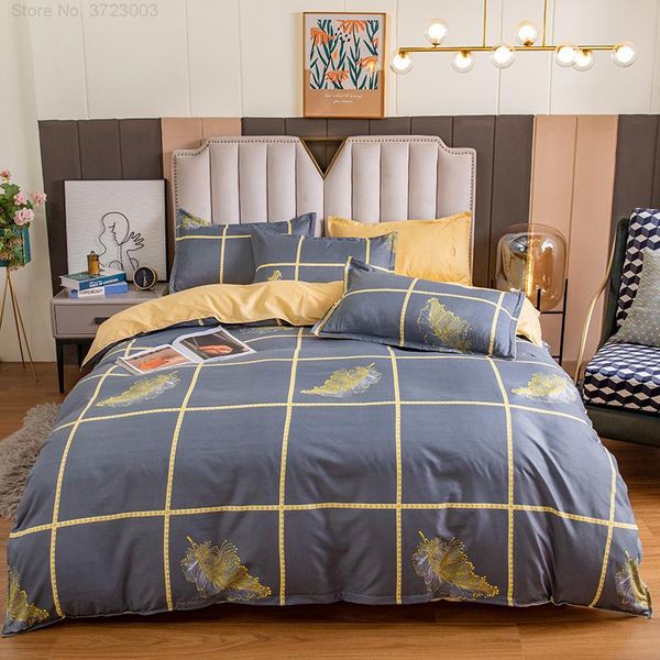 

bedding sets fashion plaid feather animal flower printing products grade down duvet cover pillowcase multi-size home textile
