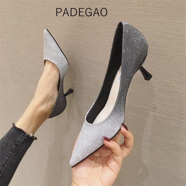 

dress shoes womens 2021 high heels bling party fashion pumps women sexy, Black