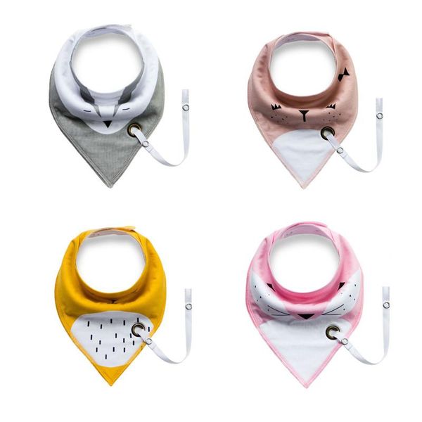 

bibs & burp cloths baby soft cotton born feeding cloth cartoon infant muslin with pacifier chain stuff for borns