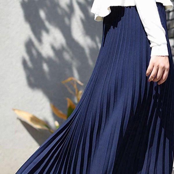 

h30 vintage pleated midi fashion womens skirt simple saia mujer faldas high waist autumn winter velvet long, Black