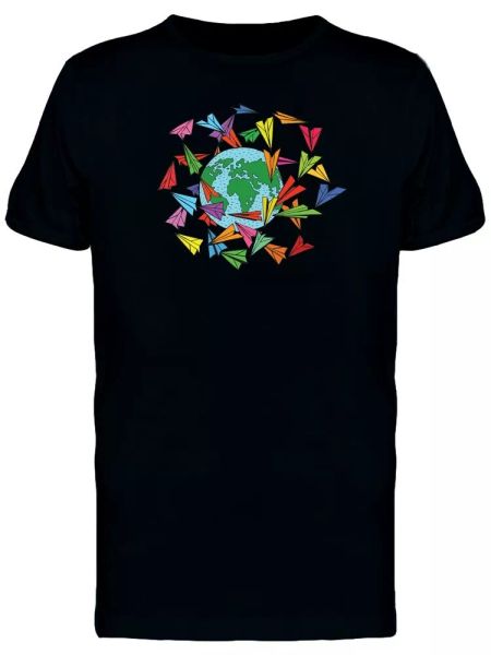 

plant and paper planes tee men's -image by shutterstock, White;black