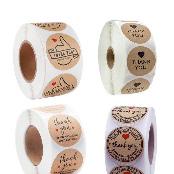 

gift wrap 500pcs vintage kraft paper stickers scrapbook stationery label handmade with love thank you for the