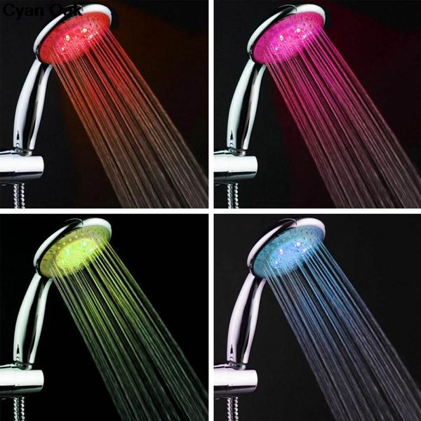 

qualified colorful head home bathroom 7 colors changing led shower faucet water glow light bath accessory set
