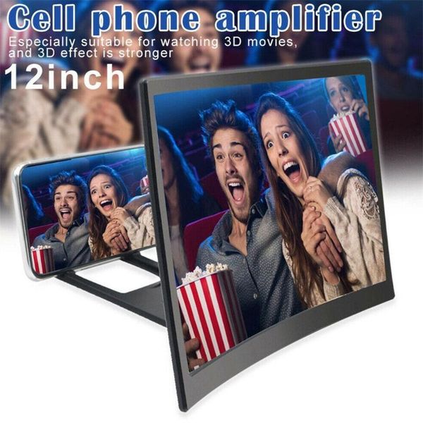 

cell phone mounts & holders 12inch mobile video curved screen 3d hd magnifier stand holder universal base support desk
