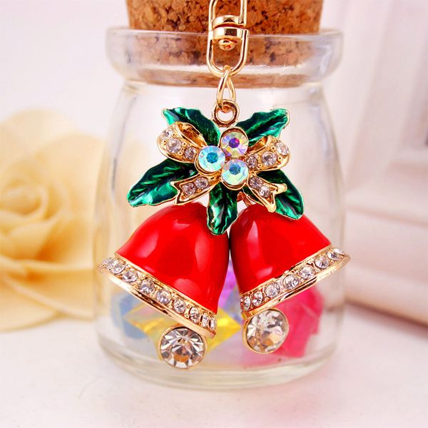 

creative gifts christmas red bell keychain bags accessories metal pendant keychain 1221762