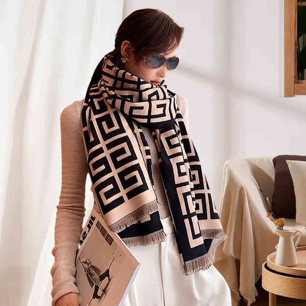 

scarf [versatile]spring and autumn long thickened dual-purpose scarf bib shawl with, Blue;gray