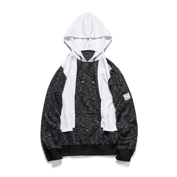 

men's hoodies & sweatshirts mens high street hip hop white hood streetwear autumn winter male casual pullover yk8p, Black