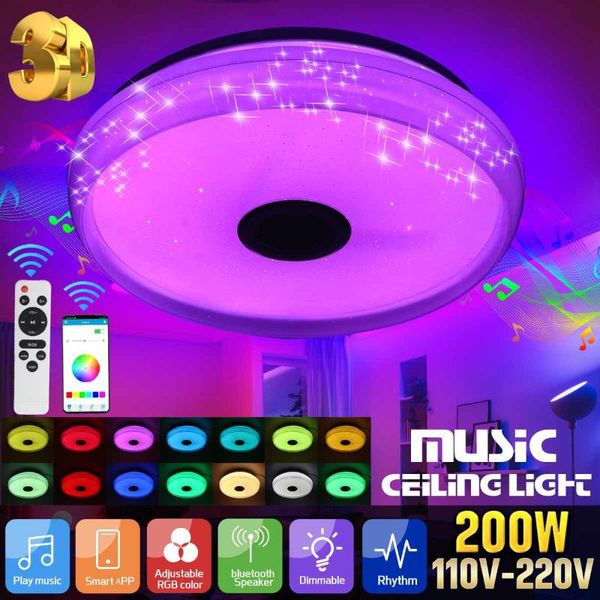 

ceiling lights 110v-240v 200w rgb led home lighting app bluetooth music light bedroom lamps smart lamp+remote control