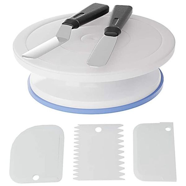

other bakeware 6 pcs cake decorating kit, 11 inch rotating turntable for stand,