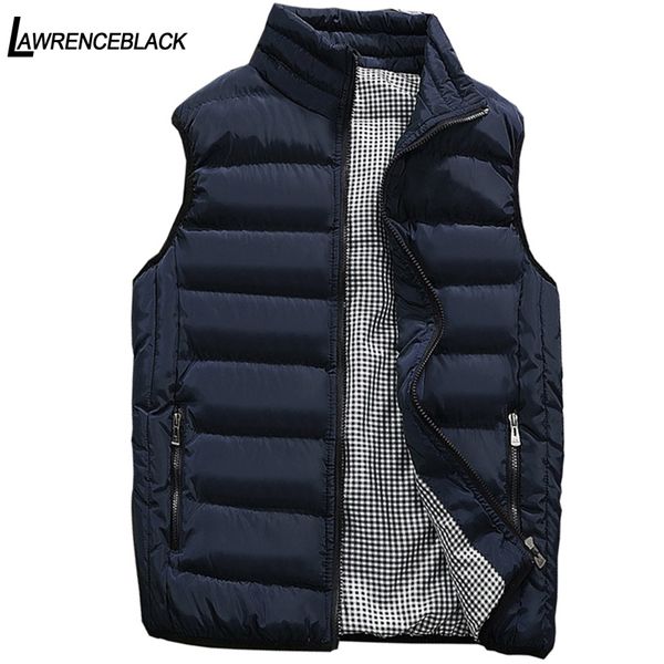

mens jaet sleeveless vest winter fashion casual slim coat brand clothing vests cotton-padded mens vest men waistcoat big size, Black;brown