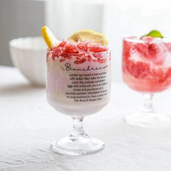 

wine glasses ins letter tall glass juice cup dessert yogurt cold drink 175ml*