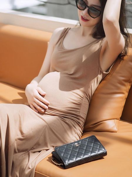 

maternity dresses dress long summer slim vest skirt european and american spring autumn bottoming, White
