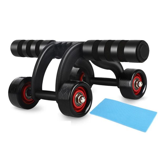 

ab roller abdominal power 4 wheel fitness home gym equipment bodybuilding belly core trainer for women men + kneeling pad training