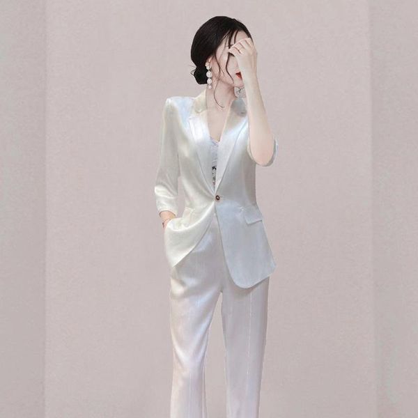 

women's suits & blazers foreign fashion goddess model professional suit 2021 spring dress temperament celebrity summer two piece, White;black