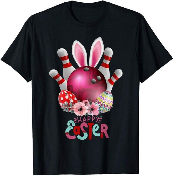 

bowling happy easter day bunny eggs costume gift boys mens t-shirt, White;black