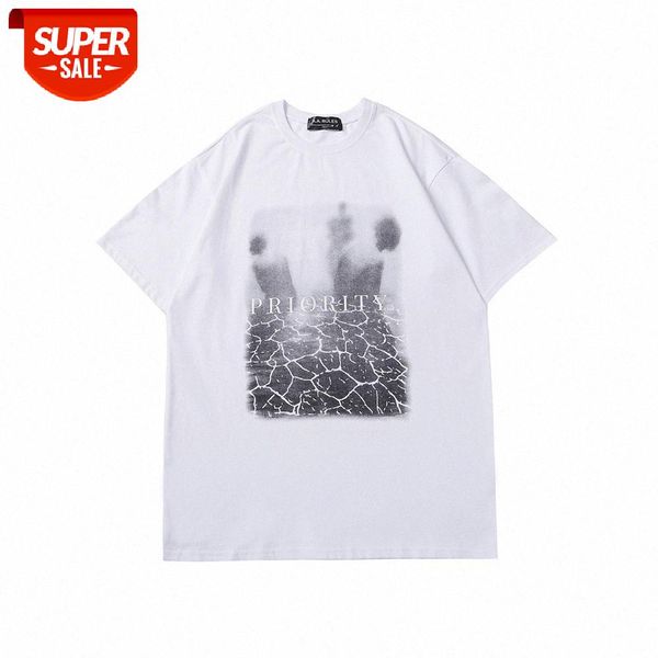 

abstract pattern printed short-sleeved t-shirt men's loose round neck five-point sleeve fluid shirt #hz8p, White;black