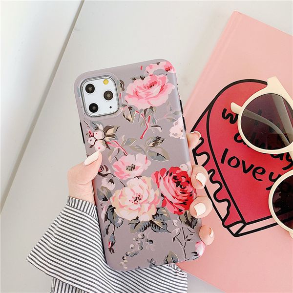 

imd shockproof tpu rose flower phone case for iphone 11 pro max 11 pro flora flower tpu case cover wholesale 97273