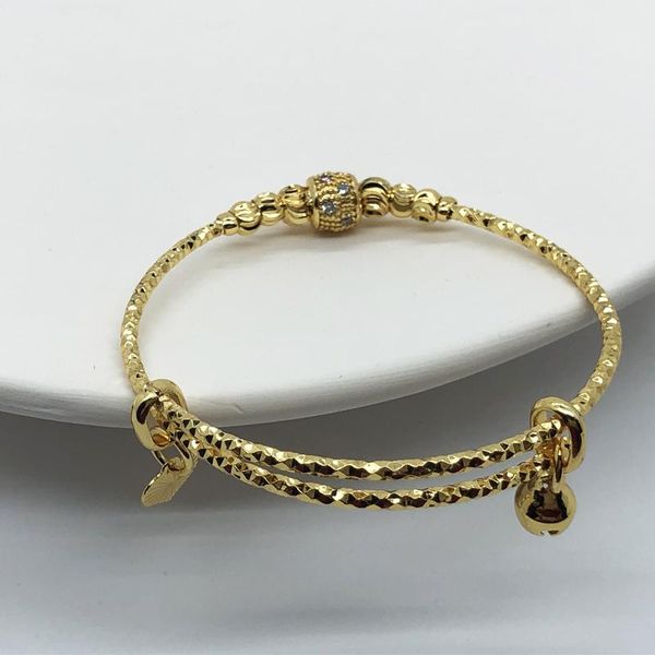 

bangle yellow gold color children's baby bell bracelet jewelry gift, Black