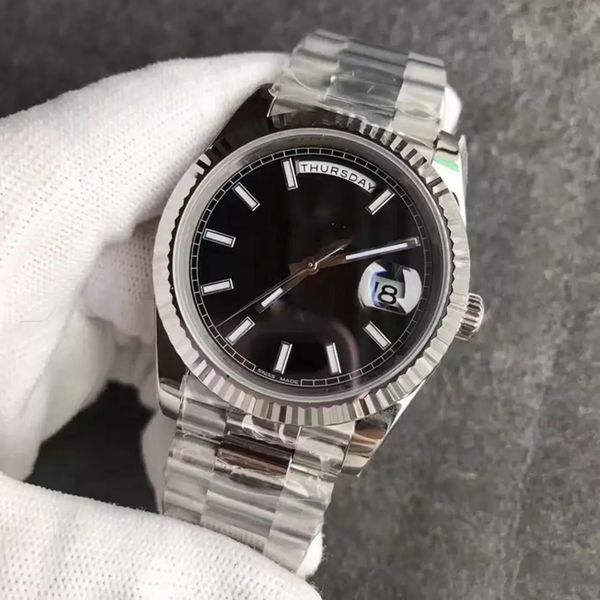 

christmas gift swiss automatic watches original box certificate 40mm mens womanpresident silver d dial 118238 sant, Slivery;brown