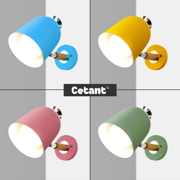 

wall lamp modern macaron color bedside kitchen living room bathroom desk led nordic style