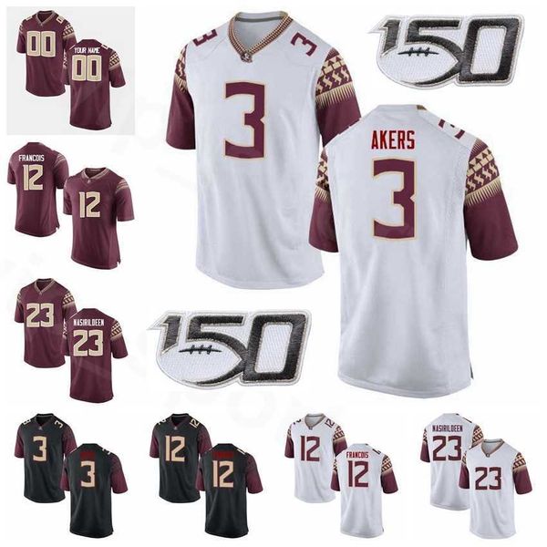 

men women florida state seminoles ncaa college football deion sanders jersey cam akers hamsah nasirildeen deondre francois nyqwan murray, Black