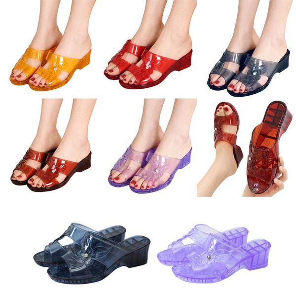 

transparent casual slippers for summer wear non-slip women's, Black