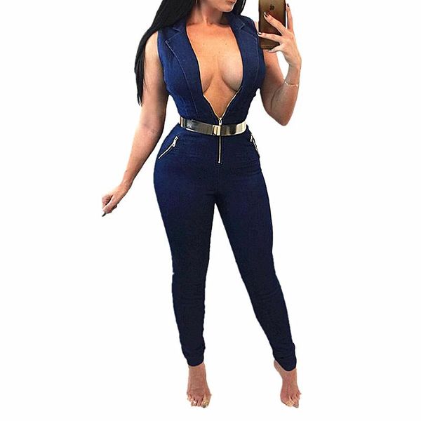 

women's jumpsuits & rompers arrival 2021 sleeveless jumpsuit jeans bodysuit women denim overalls girls pants ladies, Black;white