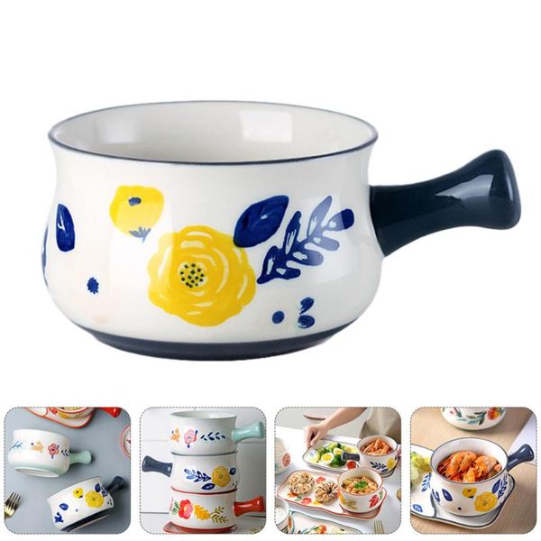 

1pc ceramic soup pot kitchen breakfast bowl home cookware (spring) bowls