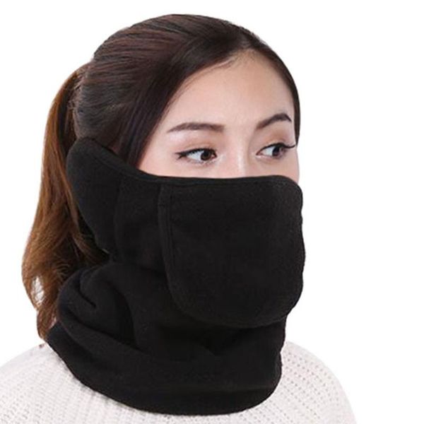 

cycling caps & masks three-in-one scarf ear mask winter dustproof warm collar neck cap riding protective male and female, Black