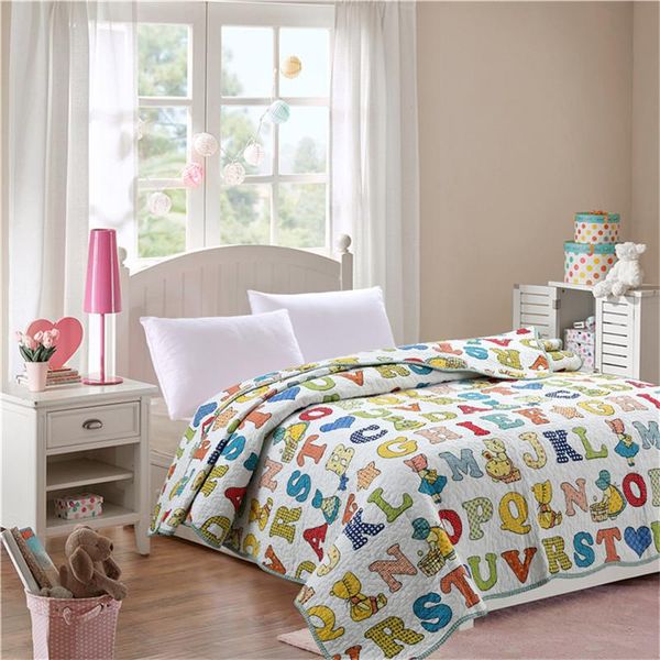 

comforters & sets kids patchwork quilt cotton bedspread on the bed quilted blanket cubrecam cover coverlet girls boys bedding (no pillowcase