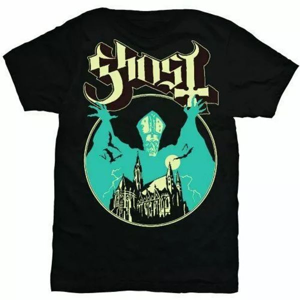 

official ghost bc t shirt opus eponymous black classic rock metal band mens tee, White;black