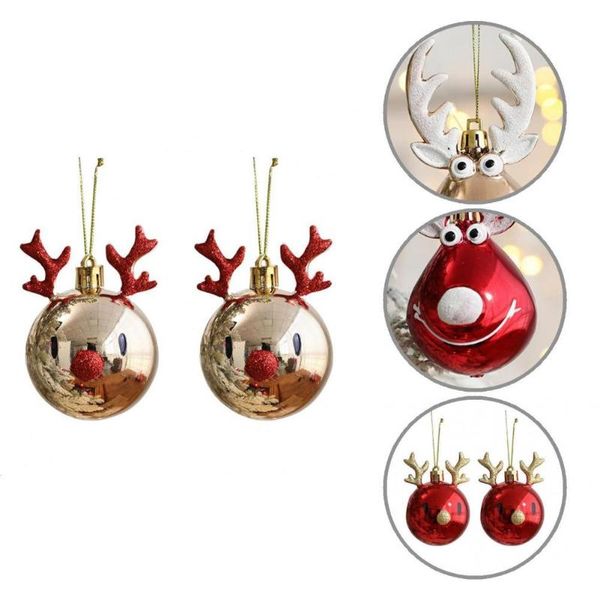 

party decoration 2pcs useful xmas baubles ornaments decorative durable smooth surface christmas tree home hanging
