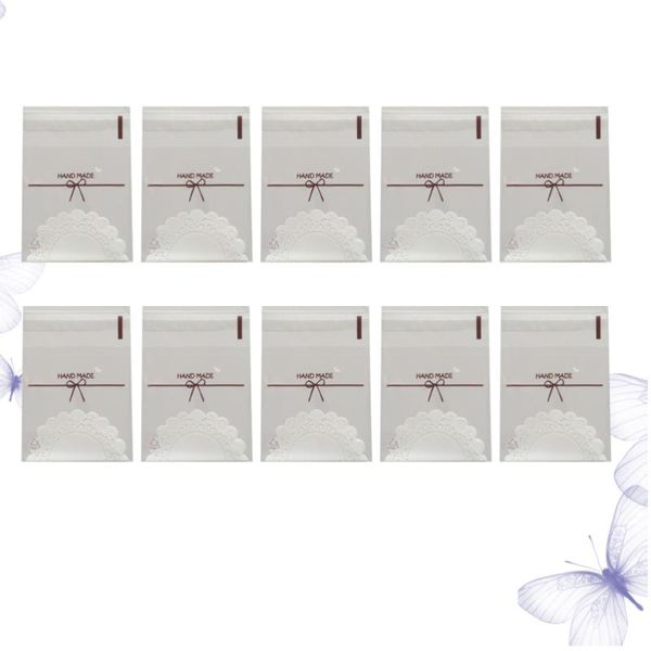 

100pcs self-adhesive candy bags baking bakery bag practical treat portable biscuits storage pouch for home party gift wrap